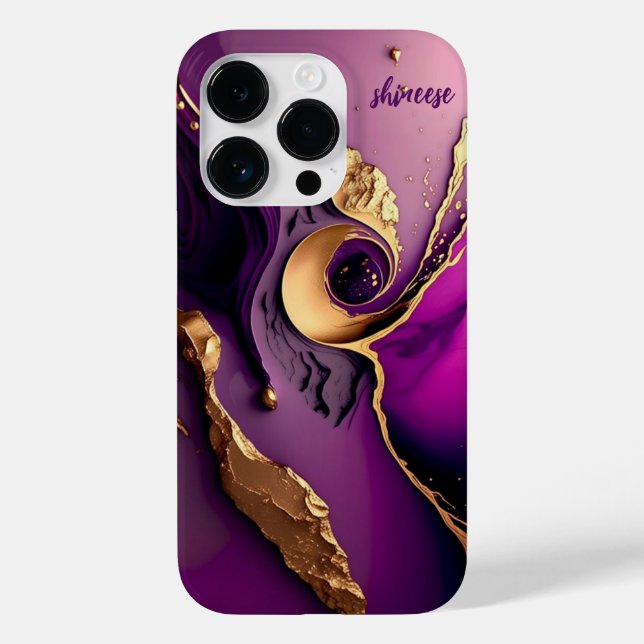 besonders konstruiert für lila- und Goldfarben Case-Mate iPhone Hülle (Rückseite)