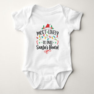 Besonders lustig ist es, den Weihnachtsbart zu zie Baby Strampler