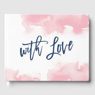 BESONDERS niedliche, rosafarbene, bestrichene Wass Gästebuch