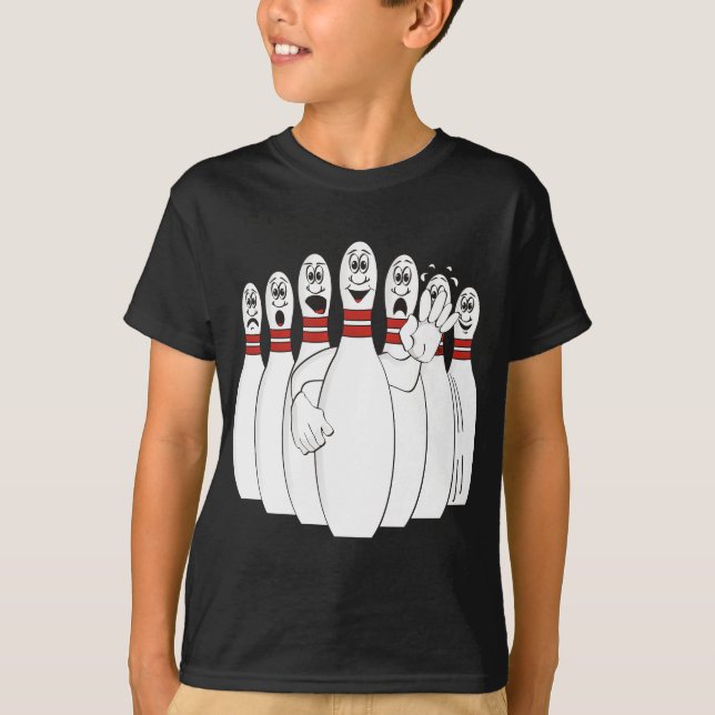Besorgnis erregende Bowling-Buttone T-Shirt (Vorderseite)