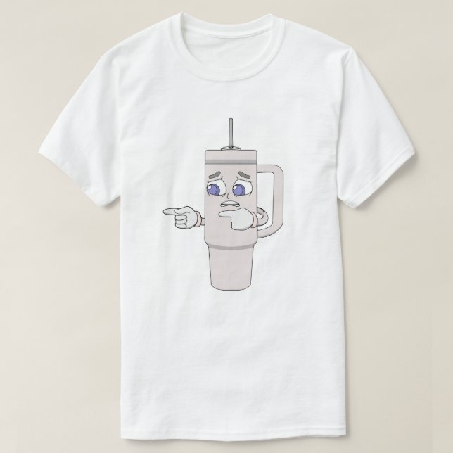 Besorgter Shaker Cup Ängstliches Maskottchen T-Shirt (Design vorne)