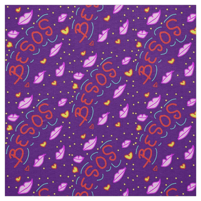 besos Hintergrund kisses lila Hintergrund Stoff (Muster)