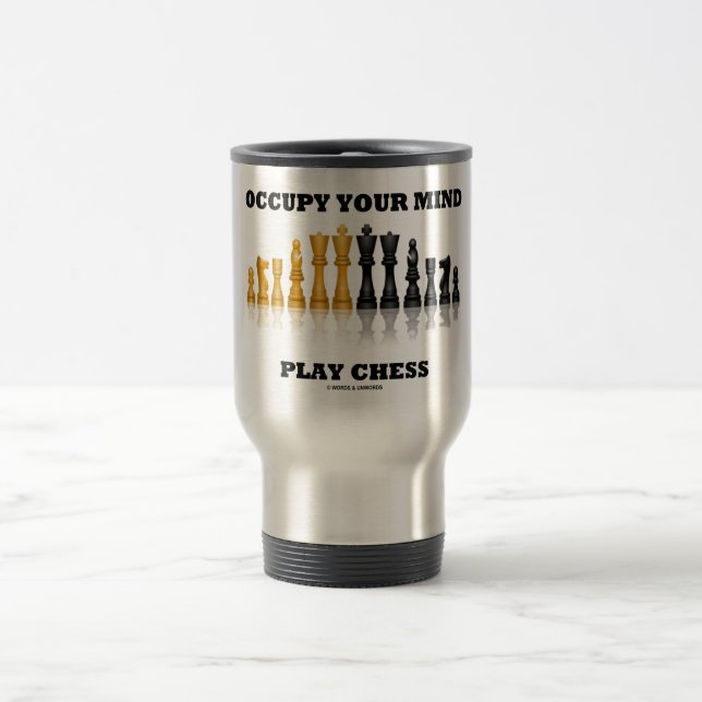 Bespiele Dein Mind Play Schach (Reflektives Schach Reisebecher (Mittel)