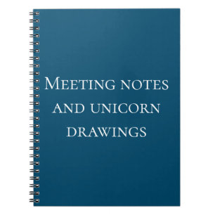 Besprechungsnotizen und Einhornzeichnungen Arbeits Notizblock