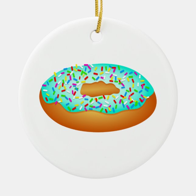 Besprüht Krapfen Keramik Ornament (Vorne)