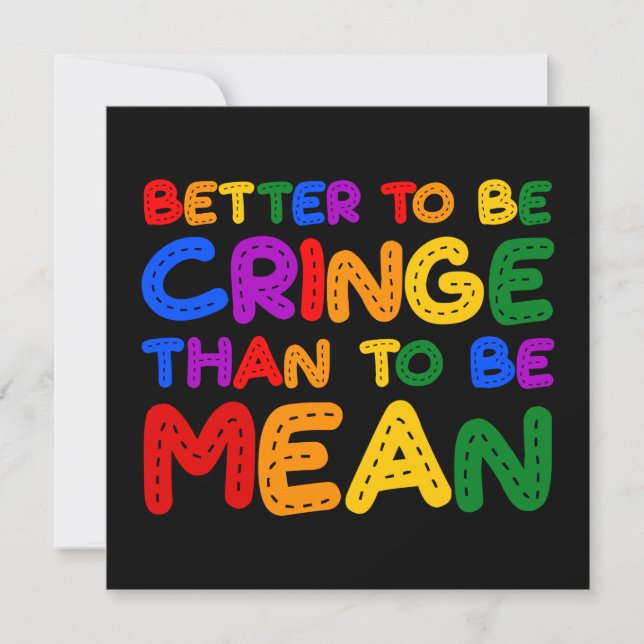 Besser, als am Rande zu sein, als Gemein zu sein Einladung (Vorderseite)