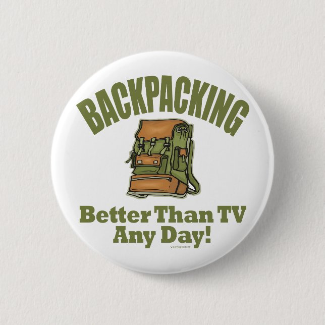 Besser als TV - Backpacken Button (Vorderseite)