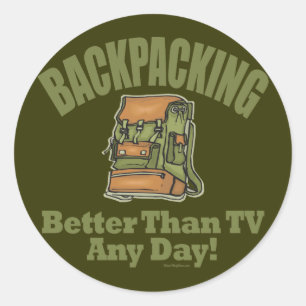 Besser als TV - Rückpacken Runder Aufkleber