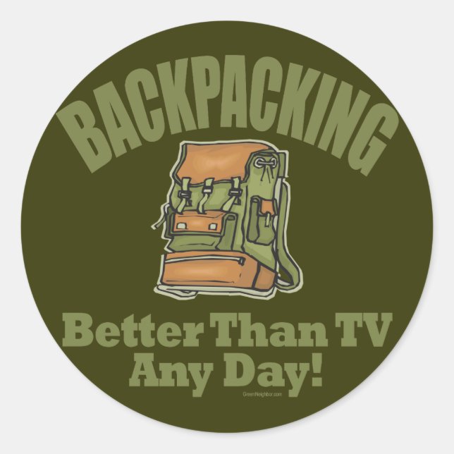 Besser als TV - Rückpacken Runder Aufkleber (Vorderseite)