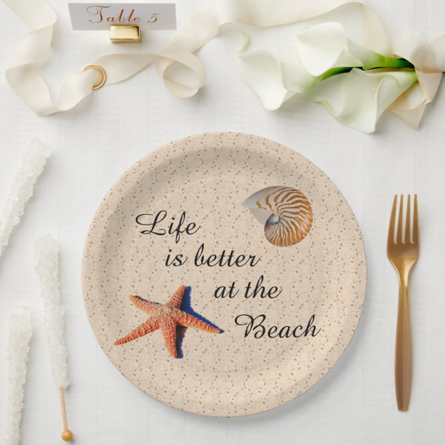 Besser am Strand Papier Plate Pappteller (Hochzeit)