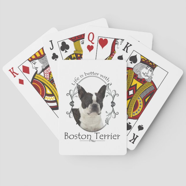 Besser Boston-Terrier-Spielkarten im Leben Spielkarten (Rückseite)