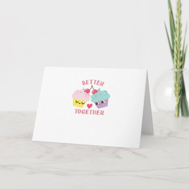 Besser gemeinsam Liebe herzliches Design  Karte (Vorderseite)
