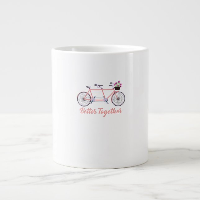 Besser gemeinsam Tandem Fahrrad Gemeinsam Modern D Jumbo-Tasse (Vorderseite)