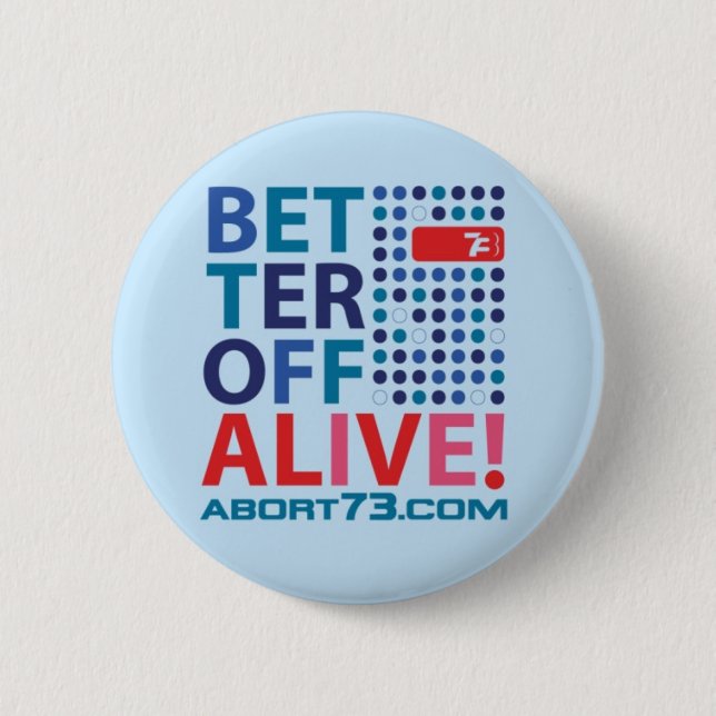 Besser gestellt lebendiges! /Abort73.com Button (Vorderseite)