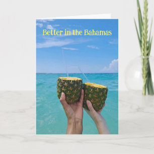 Besser in den Ananas von Bahamas am Strand Karte