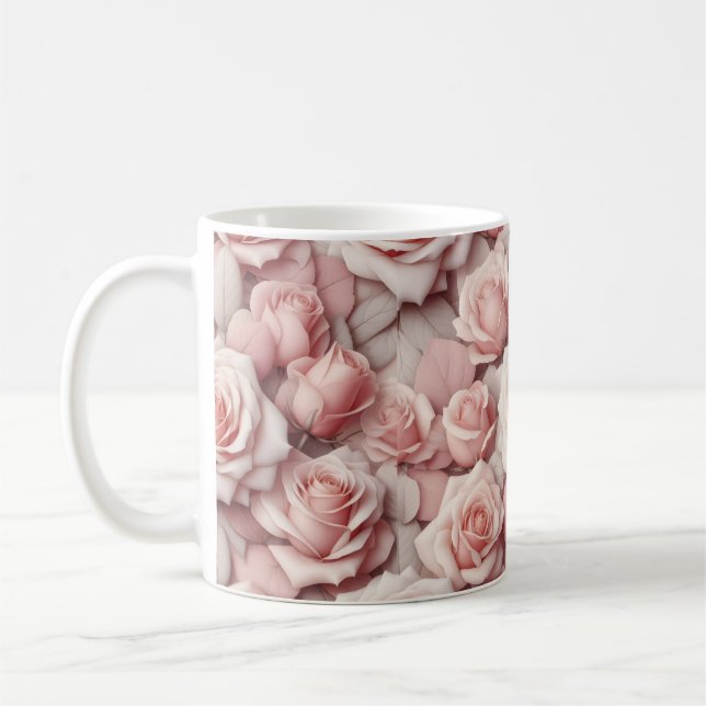 Besser in rosa Rosen Kaffeetasse (Links)