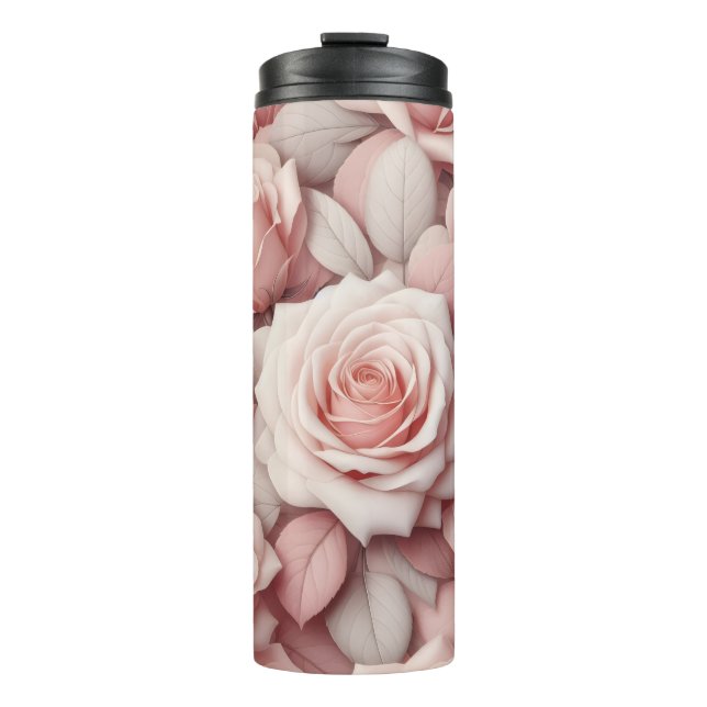 Besser in rosa Rosen Thermosbecher (Vorderseite)