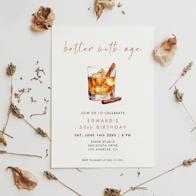 Besser mit dem Alter Whisky Geburtstag Einladung (Von Creator hochgeladen)