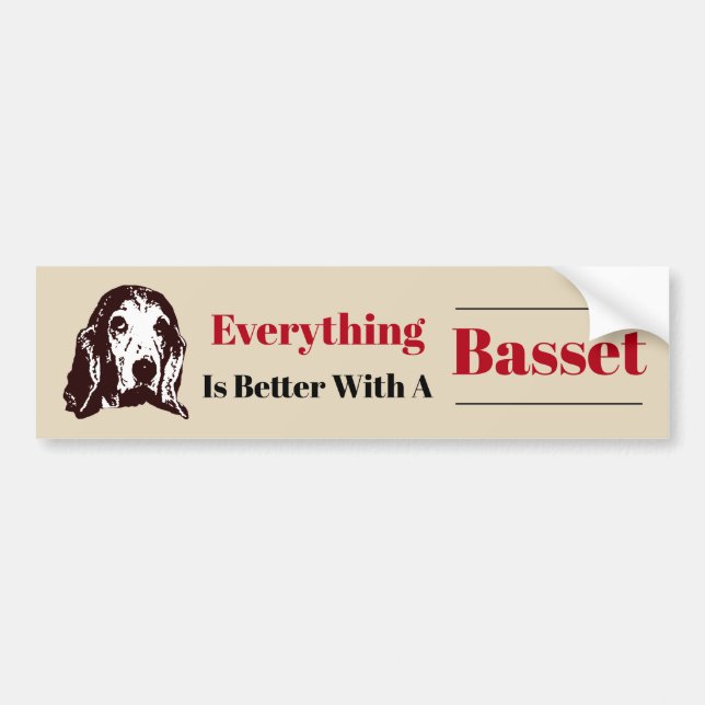 Besser mit einem Basset Autoaufkleber (Vorne)