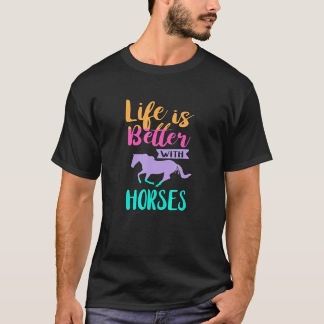 Besser mit Pferden Reiten T-Shirt (Vorderseite)