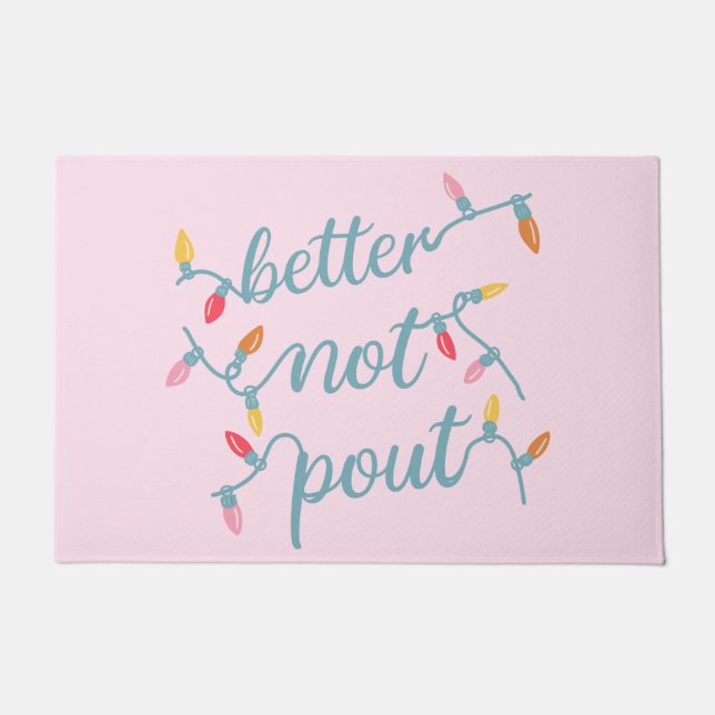 Besser, nicht Niedlich Pink Weihnachten Fußmatte (Vorderseite)