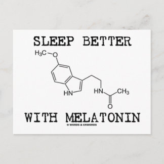 Besser schlafen mit Melatonin (chemisches Molekül) Postkarte