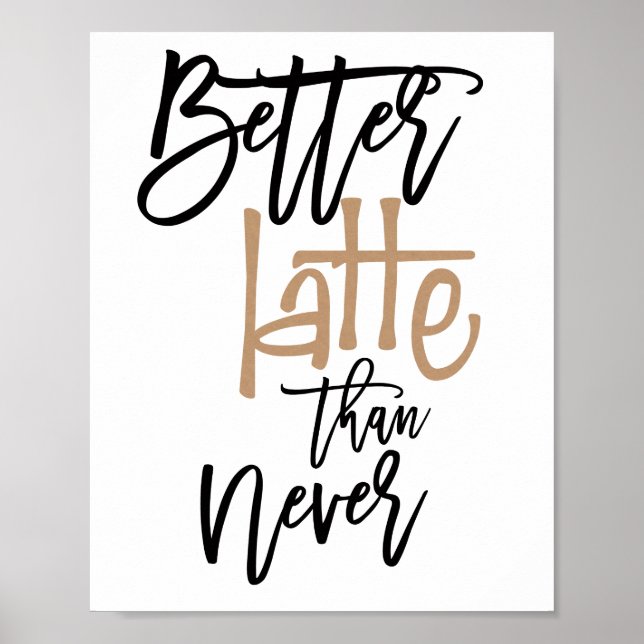 Besser spät als nie Spaß Zitat Poster (Vorne)