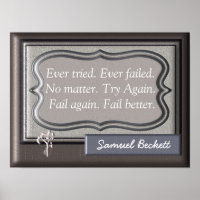 Besser versagt - Samuel Beckett Zitat - Kunstdruck