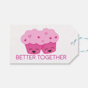 Besser Zusammen Cupcakes Muster Rosa Valentinstag Geschenkanhänger