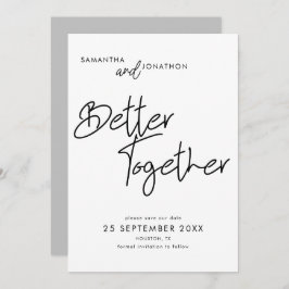 Besser zusammen Modernes Script grau Save The Date