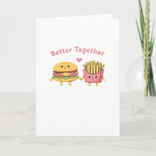 Besser zusammen Valentinstag Süße Kawaii Burger Po Karte