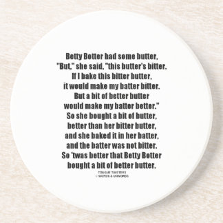 Bessere Butter Bettys Botter (ZungeTwister) Getränkeuntersetzer