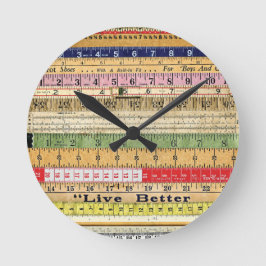 BESSERE REGELN LEBEN REGELN FARBIGE SCHRAPBOOKING  RUNDE WANDUHR