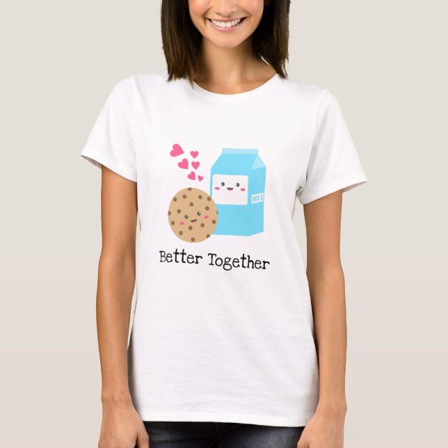 Bessere Zusammenarbeit Kawaii Milch und Cookies Ni T-Shirt (Vorderseite)