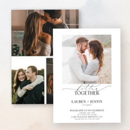 Bessere Zusammenarbeit Moderne 4-Foto-Engagement-P Einladung