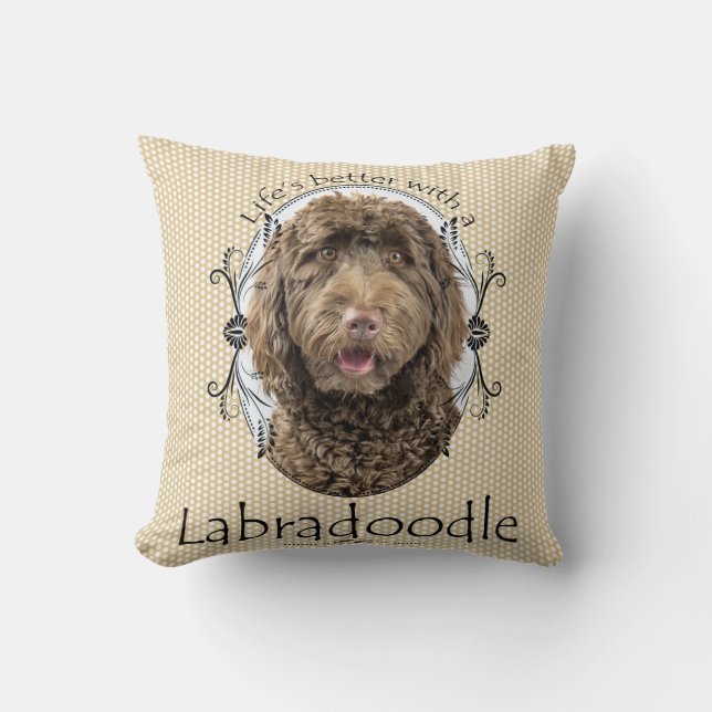 Besseres das Labradoodle des Lebens Kissen (Vorderseite)