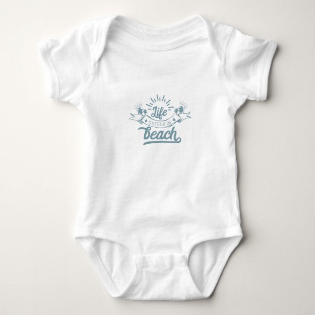 Besseres Leben am Strand Baby Strampler (Vorderseite)