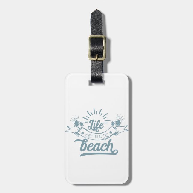 Besseres Leben am Strand Gepäckanhänger (Vorderseite vertikal)
