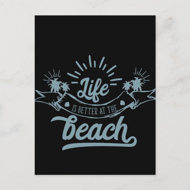 Besseres Leben am Strand Postkarte (Vorderseite)