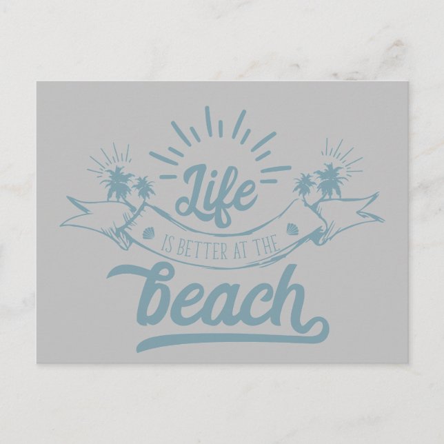Besseres Leben am Strand Postkarte (Vorderseite)