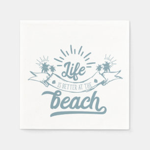 Besseres Leben am Strand Serviette