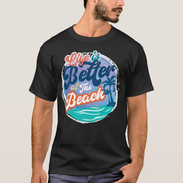 Besseres Leben am Strand T-Shirt (Vorderseite)