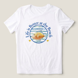 Besseres Leben am Strand, tropischer Fisch, T - Sh Tri-Blend Shirt