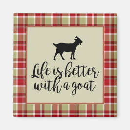 Besseres Leben mit Kariertem Ziegenmagnet Magnet