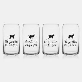 Besseres Leben mit Ziegen kann Set glänzen Dosenglas