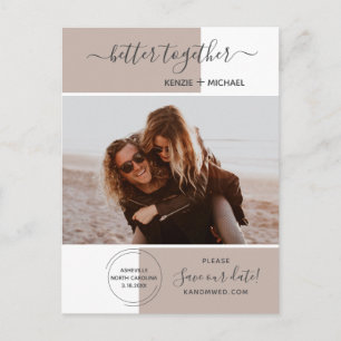 Besseres Zusammenspiel von Foto Save the Date Hoch Postkarte