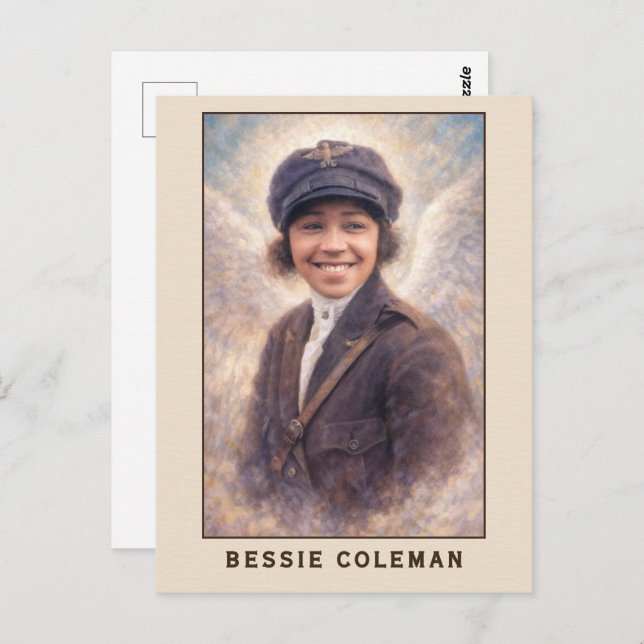 Bessie Coleman Aviatrix Angel Postkarte (Vorne/Hinten)