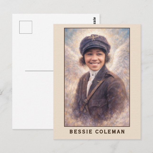 Bessie Coleman Aviatrix Engel Postkarte (Vorne/Hinten)