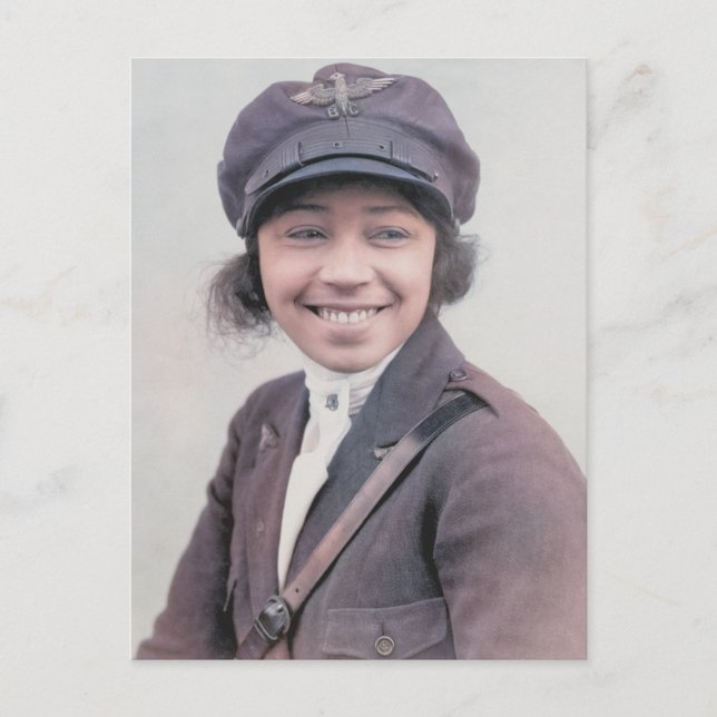 Bessie Coleman Color Foto Postkarte (Vorderseite)