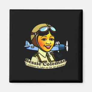 Bessie Coleman mit Flugzeug Black History Month  Magnet